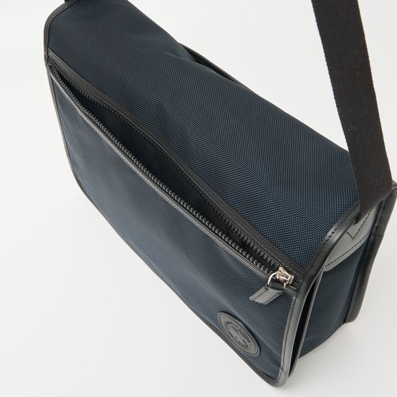 Hunting World Canvas Shoulder Bag Nylon Leather Blue Black - Picture 9 of 16